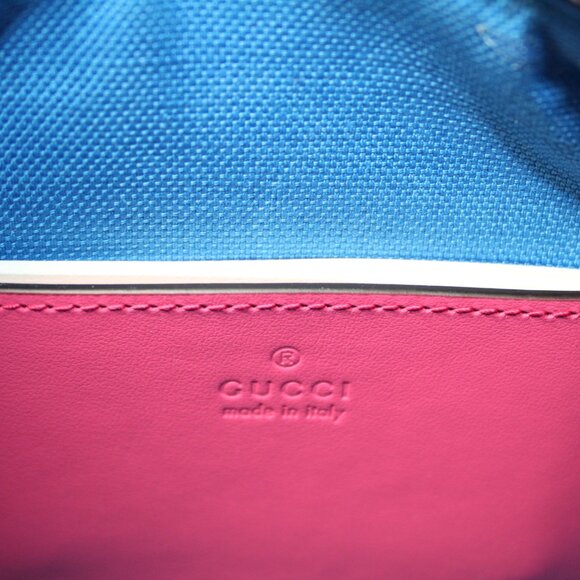 NWT Gucci Shoulder Bag GG Tennis Handbag Mini Pink Blue Top Handle Duffle 725292 - Picture 9 of 13